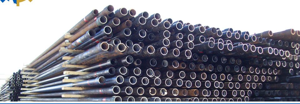 Stacked metal pipes